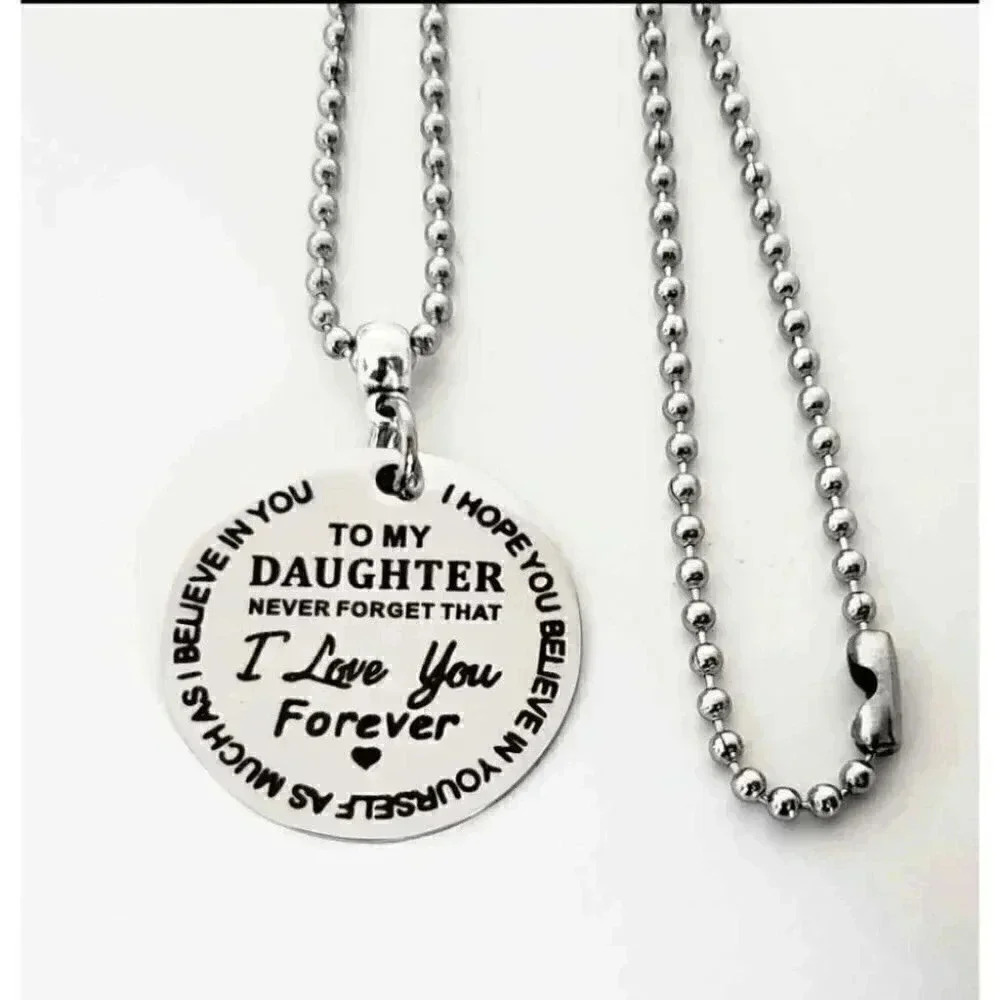 To My Daughter I Love You Forever Necklace